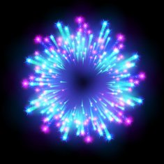 Festive patterned firework bursting in various shapes sparkling pictograms N14