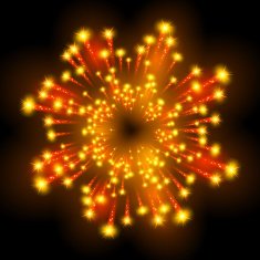 Festive patterned firework bursting in various shapes sparkling pictograms N17