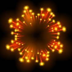 Festive patterned firework bursting in various shapes sparkling pictograms N18
