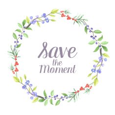 Berry branch watercolor vector handpainted frame N4