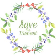 Berry branch watercolor vector handpainted frame N6