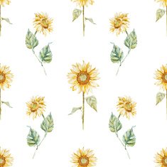 Watercolor sunflower pattern N2