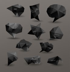 Abstract modern polygonal bubble label website N8
