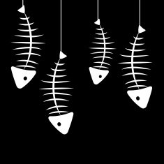 Fish Bone Background Vector Illustration N2