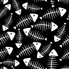 Fish Bone Seamless Pattern Background Vector Illustration N3