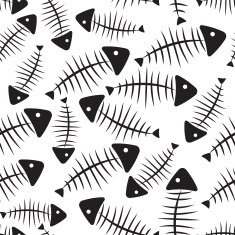 Fish Bone Seamless Pattern Background Vector Illustration N4