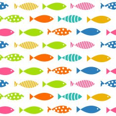 Mult Fish Seamless Pattern Background Vector Illustration N2