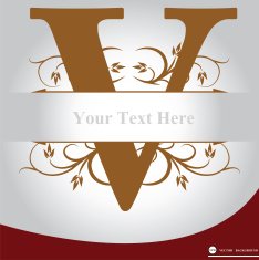 Vector of Letter V in the old vintage style