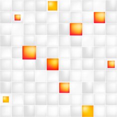 Glossy colorful mosaic square cells grid N3