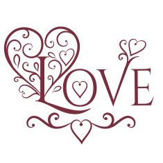 Love you with floral ornament N2