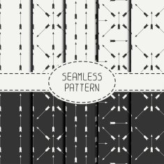 Set of geometric hipster seamless pattern with arrows Wrapping paper