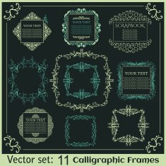 Set of Vintage calligraphic frames