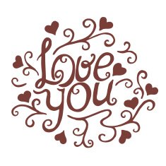 Love you with floral ornament N3