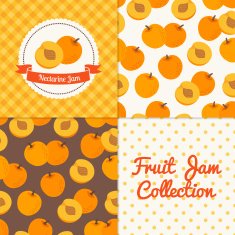 Homemade nectarine jam collection
