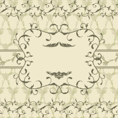 Vintage invitation card with calligraphic frame
