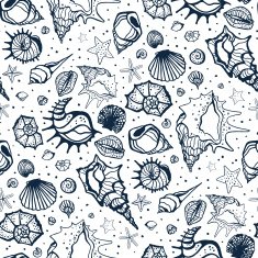 Seamless pattern of Sea shells N14