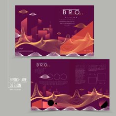 futuristic style half-fold brochure design