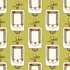 Sketch urinal in vintage style