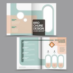 elegant half-fold brochure design with geometric element
