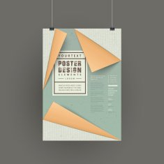 elegant paper folded style poster design