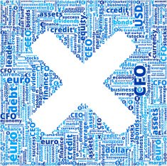 X Sign on Business and Finance Word Cloud N2
