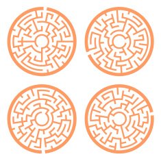 orange circular maze set N2