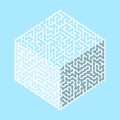 creative hexagon labyrinth in cube shape N2