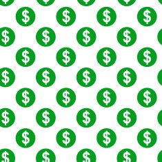 Dollar sign seamless pattern on white background