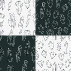 Seamless patterns set of crystals N2