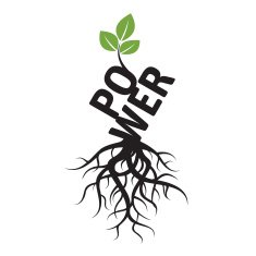 Black vector Tree Roots and POWER
