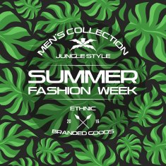 Summer fashion week flyer and seamless pattern N3