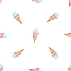 Colorful melting ice-cream seamless pattern