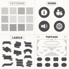 Information sign and group Communication icons N10