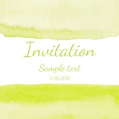 Invitation with watercolor background Vector N4