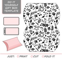Favor gift box die cut Box template N10