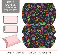 Favor gift box die cut Box template N11