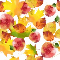 watercolor vector autumn pattern N33