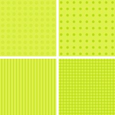 Set of 4 cute green background patterns