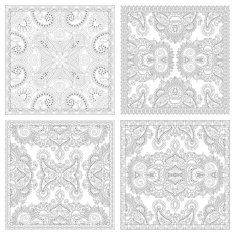unique coloring book square page set for adults