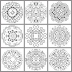 unique coloring book square page for adults N2