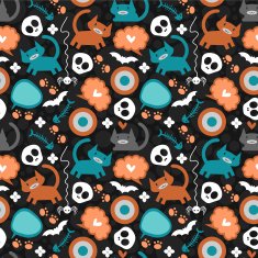 Cute seamless pattern with cats
