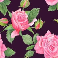 Rose Botanical Watercolor Pattern