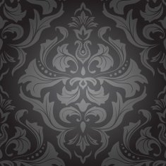 Dark damask seamless floral pattern