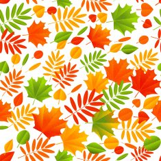 Seamless pattern with autumn leaves N33