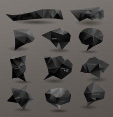 Abstract modern polygonal bubble label website N16
