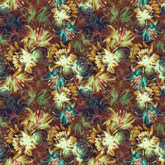 Seamless pattern Tropical exotic flowers drawn in pencil and watercolo N12