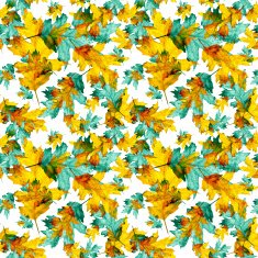 Seamless texture with colored watercolor maple leaves N5