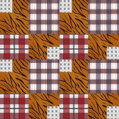 Patchwork seamless pattern plaid checkered background