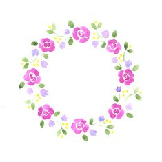 Watercolor decorative floral element