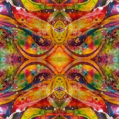 Abstract watercolor texture Painted silk batik textile N6